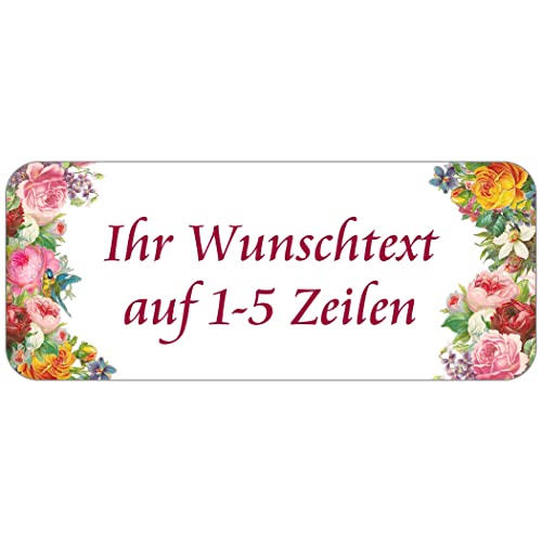 Adress-Etiketten - Adress-Aufkleber"Blumenmeer" mit Ihrem Wunschtext, 160 Stück, ca. 56 x 23 mm, für 1 bis 5 Zeilen Text von GESCHENKE-MIT-NAMENde