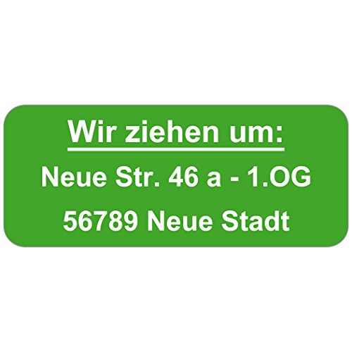 WARN-ETIKETTEN in Signalfarbe signal-grün | super schnelle Adress-Etiketten mit Ihrem Wunschtext, 160 Stück, ca. 56 x 23 mm von GESCHENKE-MIT-NAMENde