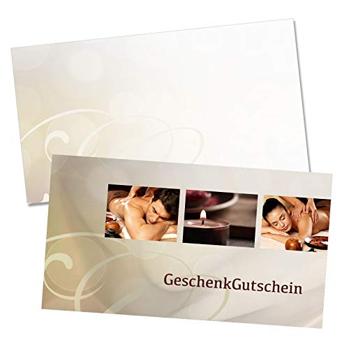 GESCHENKGUTSCHEINcom by POS-HAUER. Gutschein-Set. 25x Gutschein + Kuvert. Für Kosmetikstudios Wellness Kosmetik Massageinstitute, blanko zum selber Ausfüllen. von GESCHENKGUTSCHEINcom by POS-HAUER