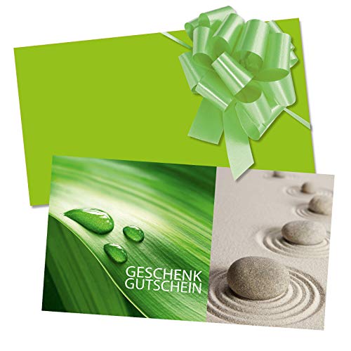 GESCHENKGUTSCHEINcom 10 Stk. Gutscheine mit Umschlag und Schleife. Geschenkgutscheine für Wellness Spa Kosmetikstudio und andere Unternehmen. MA1235 von GESCHENKGUTSCHEINcom by POS-HAUER