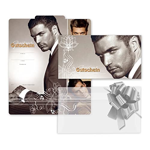 GESCHENKGUTSCHEINcom by POS-HAUER. Faltgutscheine. 50x Gutschein + Kuvert + Schleife. Für Friseur hairstyling Friseurbedarf. von GESCHENKGUTSCHEINcom by POS-HAUER