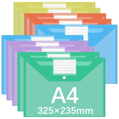 GESDYO 5 Farben Dokumentenmappe A4 Abheftbar 10 Stück Klettverschluss und Etikettentaschen Sichttasche Druckknopf Kunststoff Plastikhüllen Für Büro, Zuhause Postmappe A4 Schule GESDYO 5 Farben Dokumentenmappe A4 Abheftbar 10 Stück Klettverschluss und Etikettentaschen Sichttasche Druckknopf Kunststoff Plastikhüllen Für Büro, Zuhause Postmappe A4 Schule von GESDYO