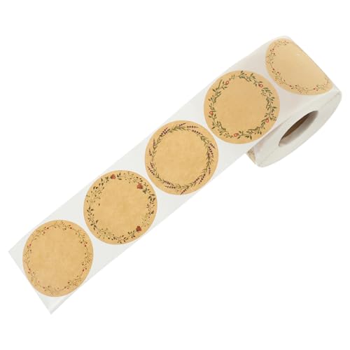 GETAJGHSD 1 Rolle Blumenetikettenaufkleber Geschenkverpackungsaufkleber Weihnachtsaufkleber Papierumschlagaufkleber Feiertagsaufkleber Abziehbilder Papierfestivalaufkleber Papieraufkleber von GETAJGHSD