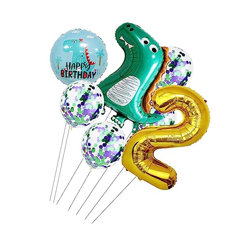 GETAJGHSD Dinosaurier-Ballon-Stapelset für Geburtstagsparty-Dekorationen 10 Stück Dinosaurier-Zahlenballons glänzende Folie Partyzubehör für Jungen und Mädchen GETAJGHSD Dinosaurier-Ballon-Stapelset für Geburtstagsparty-Dekorationen 10 Stück Dinosaurier-Zahlenballons glänzende Folie Partyzubehör für Jungen und Mädchen von GETAJGHSD
