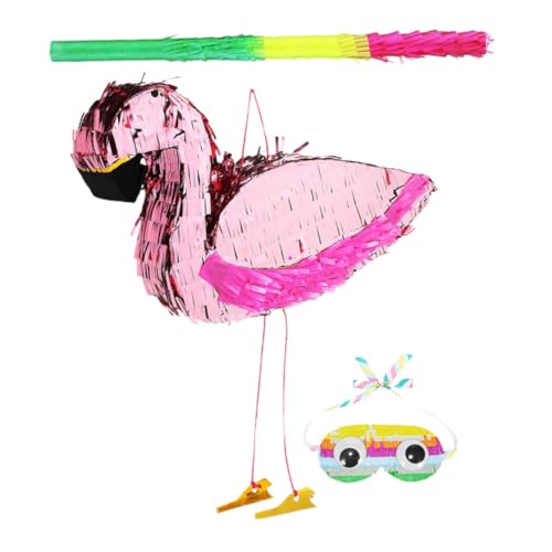 GETAJGHSD 1 Satz Flamingo Piñata für Kindergeburtstage Augenmaske und Stock Tropische Partydekoration für Luau Feiern Interaktive Unterhaltung für Jungen GETAJGHSD 1 Satz Flamingo Piñata für Kindergeburtstage Augenmaske und Stock Tropische Partydekoration für Luau Feiern Interaktive Unterhaltung für Jungen von GETAJGHSD