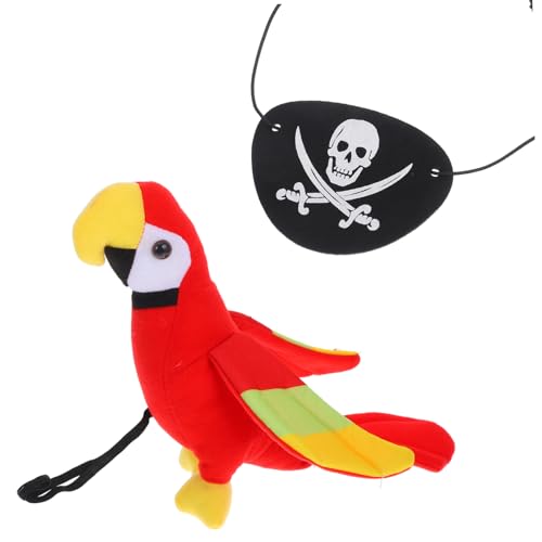 GETAJGHSD 1 Set Piratenpapagei Requisiten, Piratenkostüm Requisiten, Ausgestopfter Papagei, Simulierter Papagei, Piraten Requisiten, Papagei Halloween Kostüm, Papagei Auf Der Schulter, von GETAJGHSD