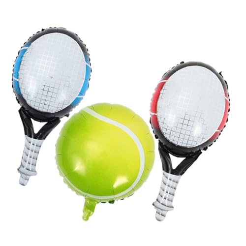 GETAJGHSD 1 Set Tennisschläger Ballon Golfballons Großer Tennisballon Tennisball Piñata Tennis Partyzubehör Tennisgirlande Tennisdekor Aufblasbare Folie Tennisball Aluminiumfolie von GETAJGHSD