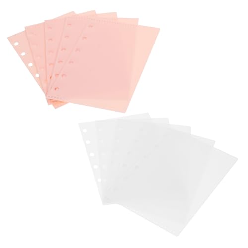 GETAJGHSD 10 Blatt Teiliges Ring Binder Pocket Wasserdichte Kunststoff Ordnerhüllen Transparente und Schwarze Seitenöffnungen Wiederverwendbare Dokumenten und Organisationsbeutel für Büro von GETAJGHSD