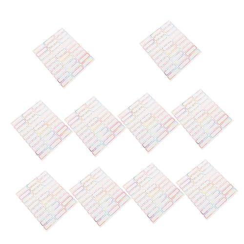 GETAJGHSD 10 Bögen Namensaufkleber Sortieraufkleber Mehrzweck Etikettenaufkleber Namensschilder Aufkleber Namensschild Decal Blanko Etiketten Aufkleber Namensetiketten Aufkleber Sticker von GETAJGHSD