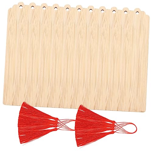 GETAJGHSD 10 Sätze DIY Holz Lesezeichen Blanko Lesezeichen mit Quasten für Bastelprojekte Personalisierbare Tags für Hochzeiten und Dekorationen GETAJGHSD 10 Sätze DIY Holz Lesezeichen Blanko Lesezeichen mit Quasten für Bastelprojekte Personalisierbare Tags für Hochzeiten und Dekorationen von GETAJGHSD