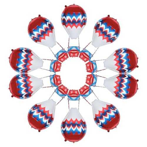 GETAJGHSD 10 Stück Heißluftballon-luftballons Aus Aluminiumfolie, Bunte Heißluftballon-formballons, Partyzubehör, Innen- Und Außen-layout-ballons von GETAJGHSD