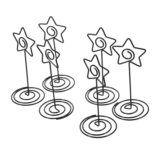 GETAJGHSD 10 Stück Stern Kartenhalter, Tischnummernständer, Tischschildhalter, Menühalter Für Tische, Tischnummernhalter, Tischnummern Clips, Namenskartenhalter, Bildclips, Bildclip Ständer von GETAJGHSD