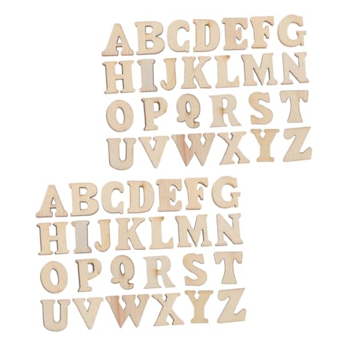 GETAJGHSD 104 Stück Teiliges DIY Holzbuchstaben für Kreative Bastelprojekte Unbearbeitete Holzbuchstaben zur Individuellen Dekoration und Beschriftung für Feste und Familienaktivitäten von GETAJGHSD