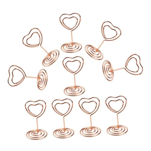 GETAJGHSD 12 Stück Liebesbriefhalter, Reservierte Tischschilder, Goldene Tischnummernhalter, Mini Tischkartenhalter, Bildhalter, Tischnummernständer, Tischnummernhalter Für Hochzeiten, von GETAJGHSD