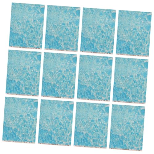 GETAJGHSD 12 Stück Wasserwellen Scrapbook Papier für Klassenzimmer Büro Partys Selbstklebende Dekorationsblätter mit Textur für Diy Bastelprojekte und Modelle von GETAJGHSD