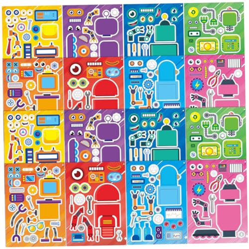 GETAJGHSD 16blätter Roboter Aufkleber Lustige Cartoon Puzzle Sticker Für Partys Und Bastelprojekte Interaktive Deko Für Zuhause Und Wände GETAJGHSD 16blätter Roboter Aufkleber Lustige Cartoon Puzzle Sticker Für Partys Und Bastelprojekte Interaktive Deko Für Zuhause Und Wände von GETAJGHSD