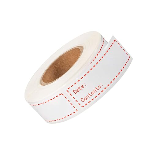 GETAJGHSD 2 Rollen Kühlschranketiketten, Lebensmitteletikettenaufkleber, Haushaltslebensmittelaufkleber, Etiketten, Küchenutensilien, Datumsinhaltsetikettenaufkleber, Gefrierschrank von GETAJGHSD