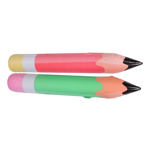 GETAJGHSD 2 Stück Giant Aufblasbare Buntstifte PVC Deko für Schulpartys Klassenzimmer Geburtstagsfeiern Praktische Bleistift Requisiten Grün Rot Vivid und Ansprechend Einfache Handhabung von GETAJGHSD