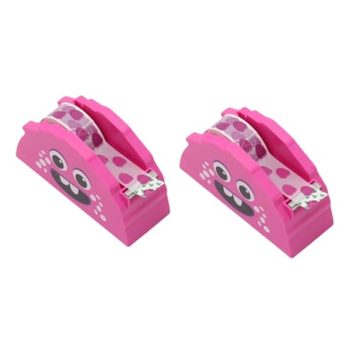 GETAJGHSD 2 Stück Klebebandständer Schreibwaren Kleiner Klebebandhalter Spender Klebebandschneider Süßes Kleines Büro Schreibtisch Cartoon Klebeband Washi Klebebandhalter von GETAJGHSD
