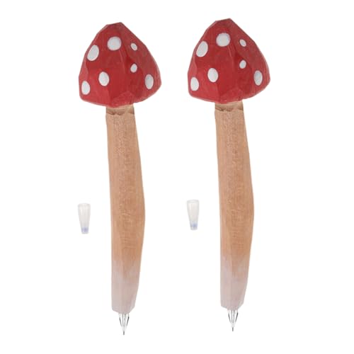 GETAJGHSD 2 Stück Pilz Kugelschreiber Aus Holz, Hübscher Kugelschreiber Für Studenten, Große, Süße Form, Tragbar, Lustig, Glatt, Einzigartiges Praktisches Design, Zum Mitnehmen, Festival GETAJGHSD 2 Stück Pilz Kugelschreiber Aus Holz, Hübscher Kugelschreiber Für Studenten, Große, Süße Form, Tragbar, Lustig, Glatt, Einzigartiges Praktisches Design, Zum Mitnehmen, Festival von GETAJGHSD