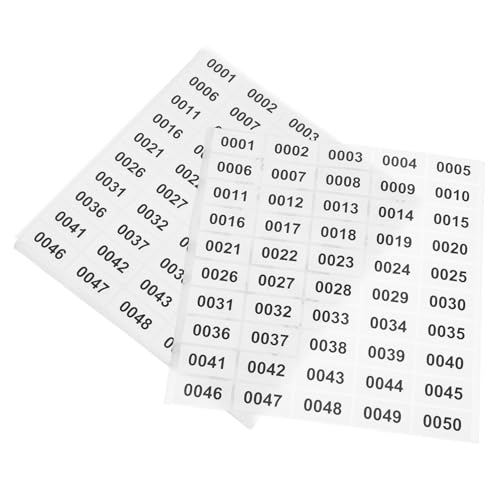 GETAJGHSD 20 Blatt Digitales Etikett, Mehrzweck Nummernaufkleber, Selbstklebende Nummernaufkleber, Nummernetikettenaufkleber, Selbstklebende Nummernetiketten, von GETAJGHSD