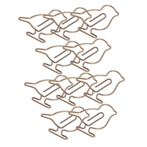GETAJGHSD 20 Stück Kreative Büroklammern Form Eines Antiken Kupfervogels Metall Papierclips für Dokumente Notizen und Fotos für Bürobedarf und Persönliche Projekte von GETAJGHSD