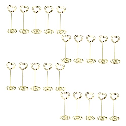 GETAJGHSD 20 Stück Kreative Kartenhalter Goldene Clip Halter für Tischdekoration Memo Notizen und Party Einladungen von GETAJGHSD
