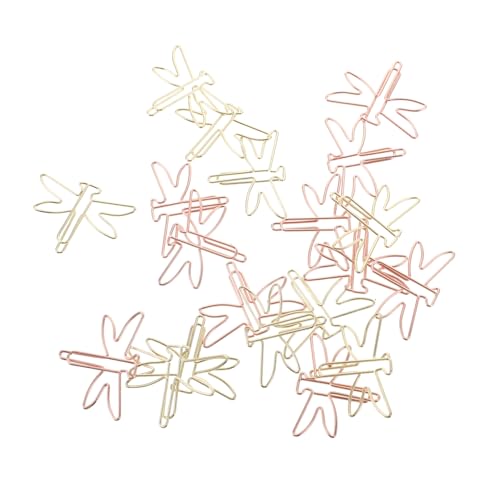 GETAJGHSD 20 Stück Kreative Kleine Büroklammern Insekten Goldene Bienen und Roségoldene Libellen Stabile Praktische Büroklammern für Akten Notizen und Dokumente im Büroalltag von GETAJGHSD