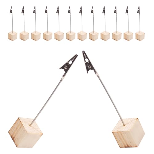 GETAJGHSD 24 Stück Holzwürfel-basis, Krokodilklemmen, Notizkarten-tischständer, Notizhalter, Schreibtisch-dekoration Für Die Schreibtisch-organisation, Tagesplan-erinnerungen GETAJGHSD 24 Stück Holzwürfel-basis, Krokodilklemmen, Notizkarten-tischständer, Notizhalter, Schreibtisch-dekoration Für Die Schreibtisch-organisation, Tagesplan-erinnerungen von GETAJGHSD