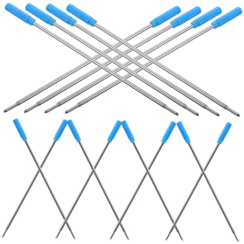 GETAJGHSD 25 Stück Teiliges Blaue Kugelschreibermine Glattes Schreiben Auslaufsichere Gel Ersatzminen Mittelgroßer Kugelschreiber Ersatz Langlebig für Büro und Schule von GETAJGHSD