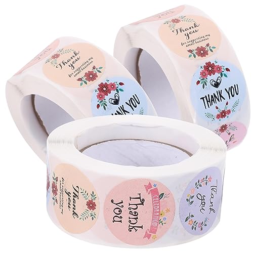 GETAJGHSD 3 Rollen Runde Aufkleber Siegeletiketten Verpackungsaufkleber Danke Siegelaufkleber Danke Backaufkleber Etiketten Runde Klebeaufkleber Siegelaufkleber Selbstklebend Danke GETAJGHSD 3 Rollen Runde Aufkleber Siegeletiketten Verpackungsaufkleber Danke Siegelaufkleber Danke Backaufkleber Etiketten Runde Klebeaufkleber Siegelaufkleber Selbstklebend Danke von GETAJGHSD