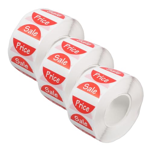 GETAJGHSD 3 Rollen Selbstklebende Preisschilder für Einzelhandel DIY Preisetiketten für Supermärkte und Geschäfte für Preismarkierungen und Verkaufsaktionen von GETAJGHSD