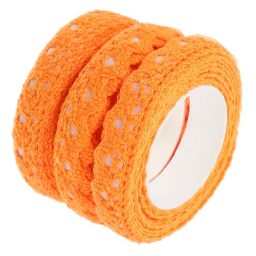 GETAJGHSD 3 Rollen Spitzenband, Bastelband, DIY Klebebänder, Spitzenstoffband, Dekoratives Klebeband, Selbstklebendes Spitzenaufkleberband, Schnürapplikation, Spitzenmusterband, von GETAJGHSD