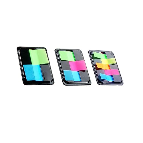 GETAJGHSD 3 Stück Neon Haftnotizen Selbstklebende Seitenmarkierungen Farbige Pet Flags Zum Hervorheben Von Notizen Und Dokumenten Beschreibbare Index Tabs Für Büro Und Studium von GETAJGHSD