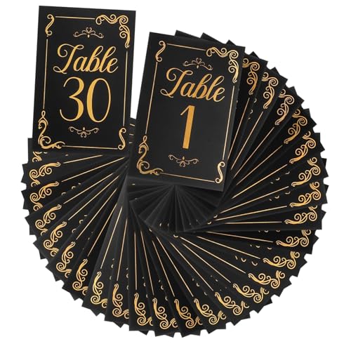 GETAJGHSD 31 Stück Sitzkarten Tischnummern Karton, Tischnummern Für Klassenzimmer, Tischnummern, Jubiläumskarten, Tischnummern Für Hochzeitsempfänge, Tischnummernhalter, Tischnummernständer von GETAJGHSD