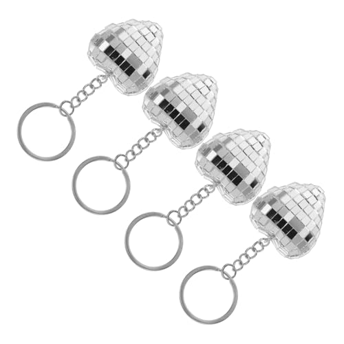 GETAJGHSD 4 Stück Disco Schlüsselanhänger, Discokugel Schlüsselanhänger, Ornament, Herzförmiger Discokugel Anhänger, Hängender Schlüsselanhänger, Ornament, Tragbarer Schlüsselanhänger, GETAJGHSD 4 Stück Disco Schlüsselanhänger, Discokugel Schlüsselanhänger, Ornament, Herzförmiger Discokugel Anhänger, Hängender Schlüsselanhänger, Ornament, Tragbarer Schlüsselanhänger, von GETAJGHSD