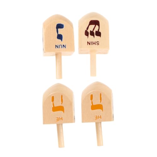 GETAJGHSD 4 Stück Holzkreisel Spielzeug, Dreidel, Piñata, Chanukka Dekorationen Für Zuhause, Hanuakkh Puppen Für Chanukka, Holzkreisel Dreidels Für Chanukka, Piñata, Chanukka Dreidel Spiel GETAJGHSD 4 Stück Holzkreisel Spielzeug, Dreidel, Piñata, Chanukka Dekorationen Für Zuhause, Hanuakkh Puppen Für Chanukka, Holzkreisel Dreidels Für Chanukka, Piñata, Chanukka Dreidel Spiel von GETAJGHSD