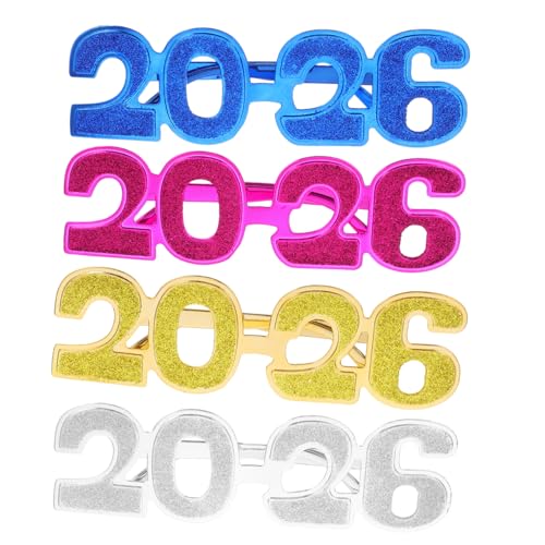 GETAJGHSD 4 Stück Neujahrsbrillen 2026: Abschlussbrillen Aus Kunststoff, Party-foto-requisiten, Zahlenbrillen Für Kinder Und Erwachsene, Feiertags-dekorationen Für Frühlingsfeste GETAJGHSD 4 Stück Neujahrsbrillen 2026: Abschlussbrillen Aus Kunststoff, Party-foto-requisiten, Zahlenbrillen Für Kinder Und Erwachsene, Feiertags-dekorationen Für Frühlingsfeste von GETAJGHSD