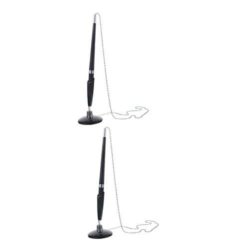 GETAJGHSD 4 Stück Thekenstift Mit Stiftkette, Professioneller Kugelschreiber, Fester Schreibtischstift, Verschleißfester Stift, Büro Business Stift, Gästebuchstift, Desktop Kugelschreiber, von GETAJGHSD