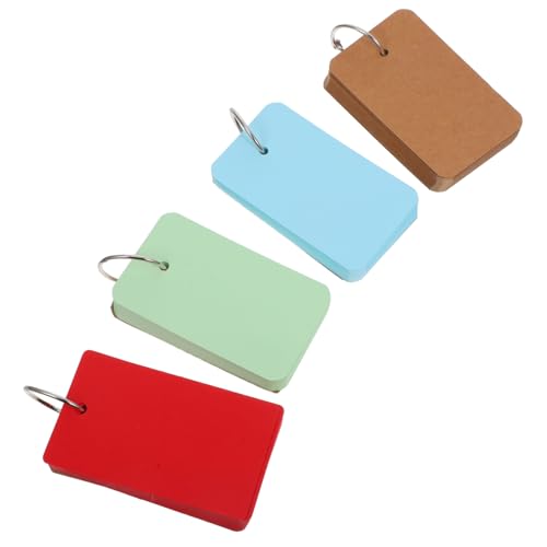 GETAJGHSD 4Stücke Großes DIY Notizbuch mit Bunten Binder Ringen Pack Leere Karteikarten für Kreative Notizen und Lernkarten für Schule und Studium von GETAJGHSD