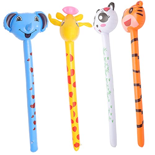 GETAJGHSD 4stücke Aufblasbare Tierkopf-sticks Aus Pvc Lustige Junge Mädchen-spielzeuge Für Partys Dekoration Und Lernen Über Giraffe Tiger Panda Elefant GETAJGHSD 4stücke Aufblasbare Tierkopf-sticks Aus Pvc Lustige Junge Mädchen-spielzeuge Für Partys Dekoration Und Lernen Über Giraffe Tiger Panda Elefant von GETAJGHSD