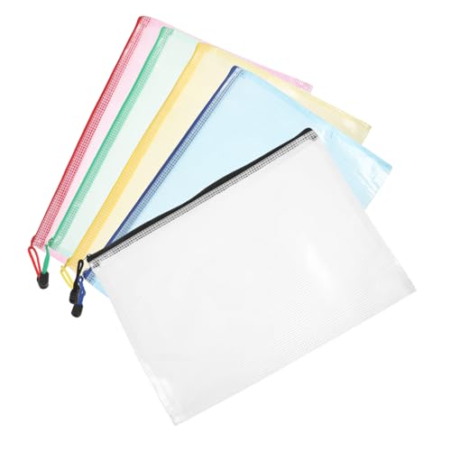 GETAJGHSD 5 Stück Aktentasche Mit Reißverschluss, Brettspieltasche, Dokumententasche, Netz Federmäppchen, Umschlag Organizer, Kunststoff Netztaschen, Dokumententasche, Projekttaschen, von GETAJGHSD
