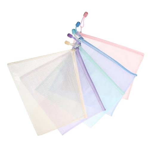 GETAJGHSD 5 Stück Beutel Mit Reißverschluss, Netz Reißverschlusstasche, Reißverschluss Aktentasche, Aktenhalter, Durchsichtige Papiertasche, Studenten Akten Organizer, Reißverschluss GETAJGHSD 5 Stück Beutel Mit Reißverschluss, Netz Reißverschlusstasche, Reißverschluss Aktentasche, Aktenhalter, Durchsichtige Papiertasche, Studenten Akten Organizer, Reißverschluss von GETAJGHSD