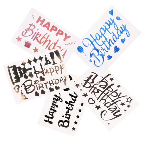GETAJGHSD 5 Stück Geburtstagsaufkleber für Luftballons Dekorative Sticker für Partys Transparente Farben Vielseitige Verwendung für Feierlichkeiten und Heimdekoration von GETAJGHSD