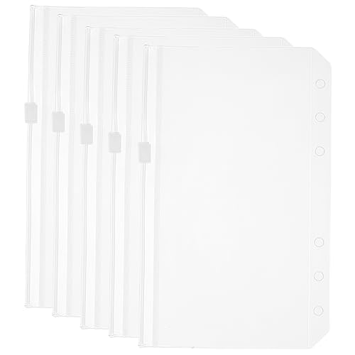GETAJGHSD 5 Stück Ordner Aufbewahrungstasche Mit Reißverschluss, Ordnertaschen, Gestanzte Taschen, Ordner Aufbewahrungstasche, Transparente Dokumententaschen, Transparente Aktentasche, von GETAJGHSD