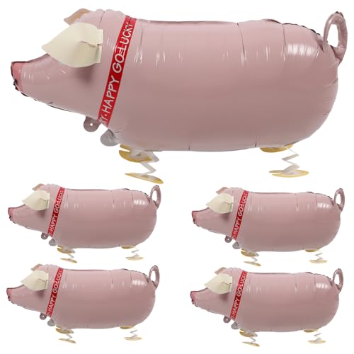 GETAJGHSD 5 Stück Schwein Luftballon Inflatable Pig Balloon für Geburtstagsfeiern Partyspiele Kreative Rollenspiele Sicher und Bequem im Griff für Pool und Strandpartys von GETAJGHSD
