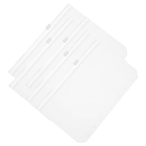 GETAJGHSD 5 Stück Transparente Ordner Aufbewahrungstasche Mit Reißverschluss Für Lose Blätter, Zubehörtasche, Ordnerordner Mit Taschen, Transparente Ordnertaschen, Ordnertaschen Mit Sechs von GETAJGHSD