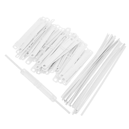 GETAJGHSD 50 Stück Dokumentenbindeschnallenbasis Für Papierdateien, Kunststoff Bindeklemme, Zinken Papierverschluss, Kunststoff Dokumentenverschluss, Weißer Dokumentenverschluss, 2 Loch von GETAJGHSD