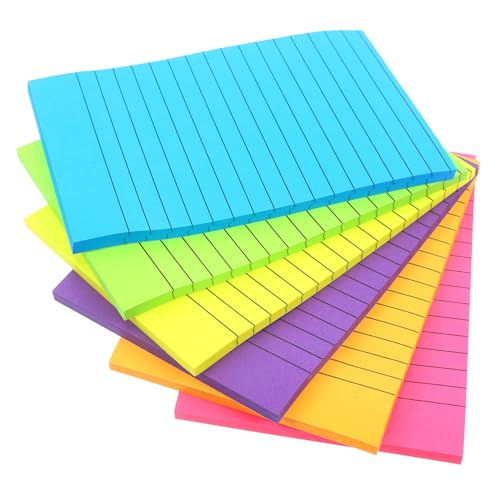 GETAJGHSD 6 Fluoreszierende Notizzettel, Haftkraft, Notizblöcke, Notizblöcke, Klebrige Karteikarten, Notizaufkleber, Haushaltsnotizaufkleber, Notizblöcke, Klebrige, Entzückende von GETAJGHSD