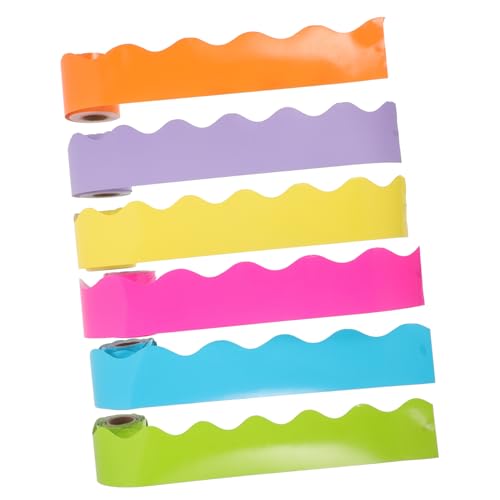 GETAJGHSD 6 Rollen Bunte Wasserfeste Pinnwandrand Dekorationsstreifen für Klassenzimmer Praktische und Einfache Anwendung für Schwarze Bretter Fotokabinen und Partys GETAJGHSD 6 Rollen Bunte Wasserfeste Pinnwandrand Dekorationsstreifen für Klassenzimmer Praktische und Einfache Anwendung für Schwarze Bretter Fotokabinen und Partys von GETAJGHSD